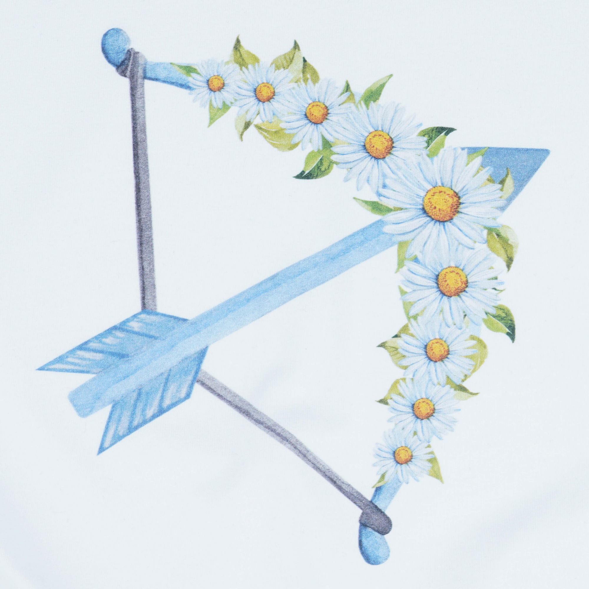 Conjunto casual para niñas con flores de flecha