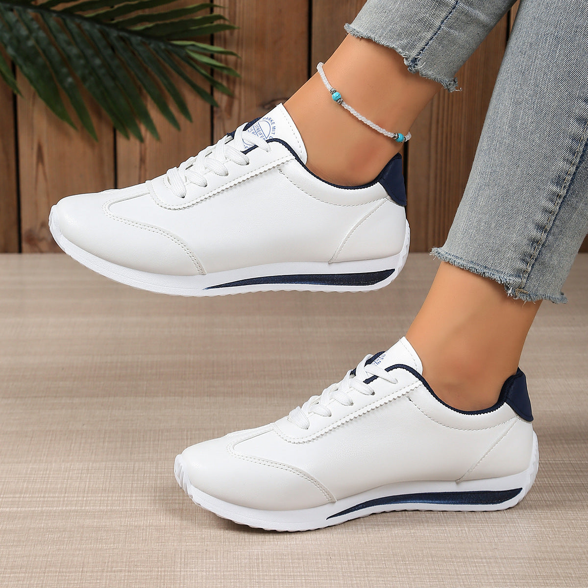 Zapatos deportivos casuales de otoño de moda blancos para mujer