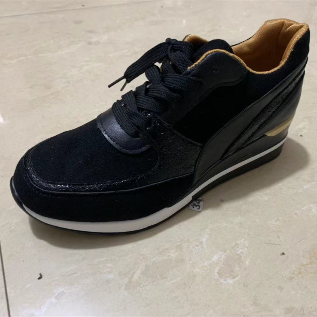 Zapatillas planas informales con plataforma y lentejuelas en bloques de color para mujer