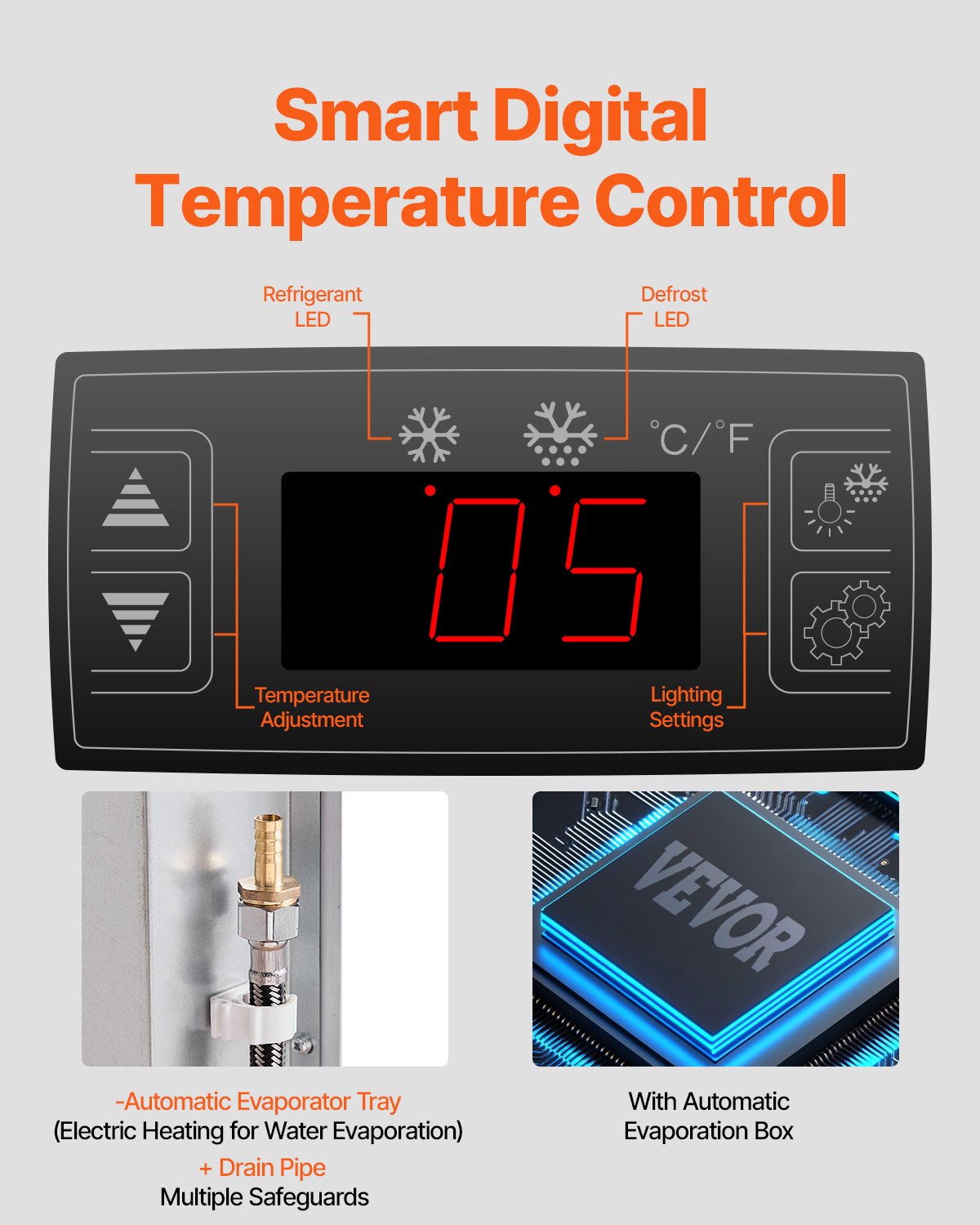 Refrigerador comercial de exhibición al aire libre con estantes de 2 niveles, refrigerador de exhibición listo para llevar con cortina de aire y luz LED publicitaria, ideal para restaurantes, tiendas y oficinas, 12.7 pies cúbicos.