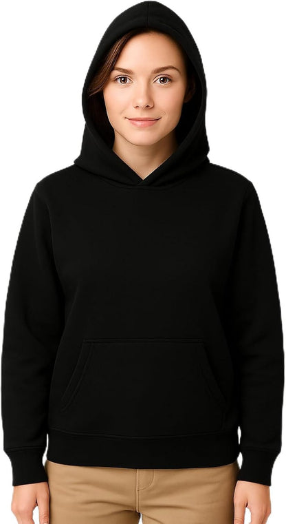 Light Weight Pullover Hoodie, 100% Polyester Fleece, Plain Sweatshirt for Men and Women, Regular Fit