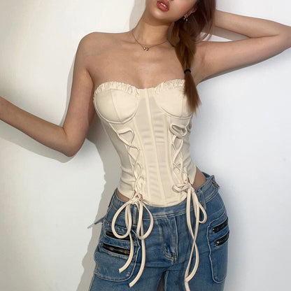 Spring And Summer New Women's Solid Color Slim Vest
