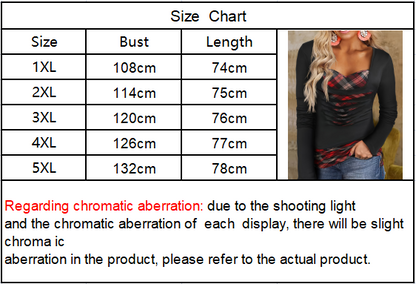Self-pick-up Plus Size Women'S Burnt Flower Printed Fake 2pcs Long Sleeve T-Shirt  Only Self-pickup Is Supported