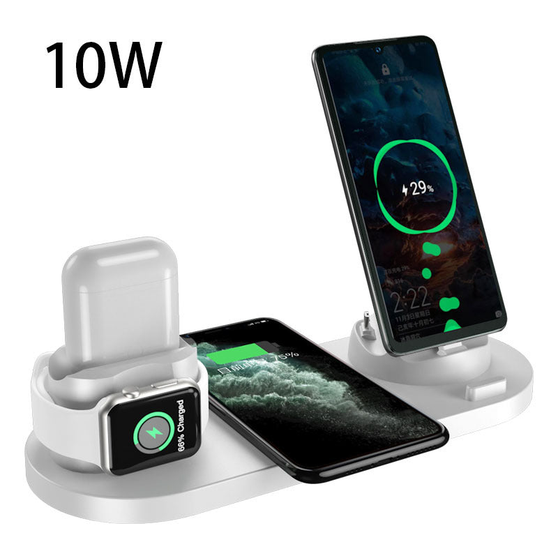 Cargador inalámbrico para iPhone, cargador rápido para teléfono, base de carga rápida para teléfono, reloj, estación de carga 6 en 1