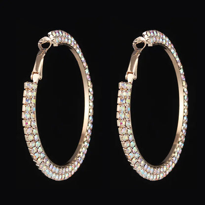 Luxury Round Crystal Hoop Earrings for Women