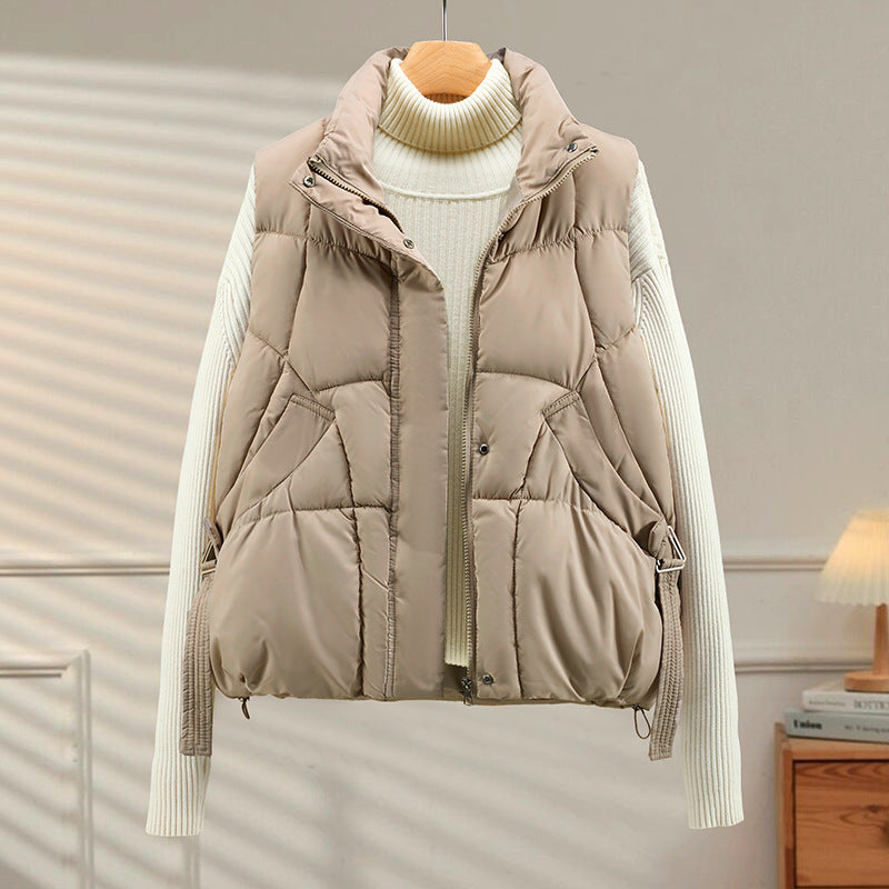 Women's Autumn Loose Outerwear Stand Collar Cotton Vest