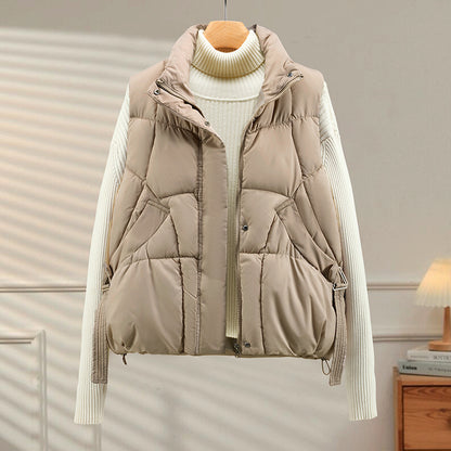 Women's Autumn Loose Outerwear Stand Collar Cotton Vest