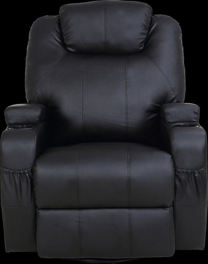 NNEDSZ Sofa Chair Recliner 360 Degree Swivel PU Leather Lounge 8 Point Heated