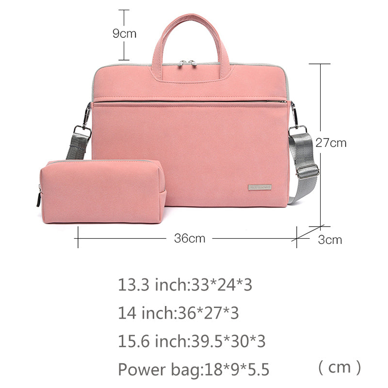 Bolso de piel sintética para portátil, maletín para MacBook Air de 13,3, 14 y 15,6 pulgadas, bolso de hombro para hombre y mujer.