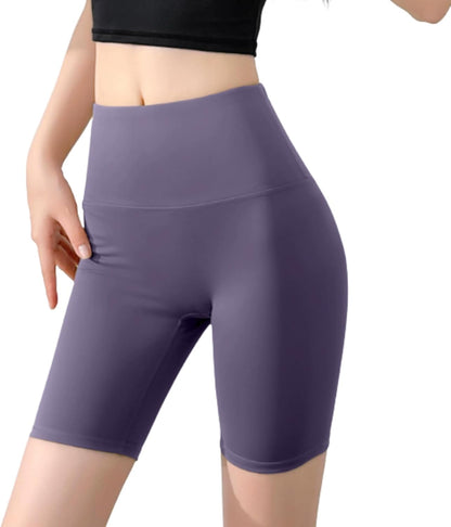 Misharen Women's High-Waist Yoga Shorts – Seamless, Quick Dry, Tummy Control, Breathable Knit Fabric with Elastic Waistband for Workout & Running