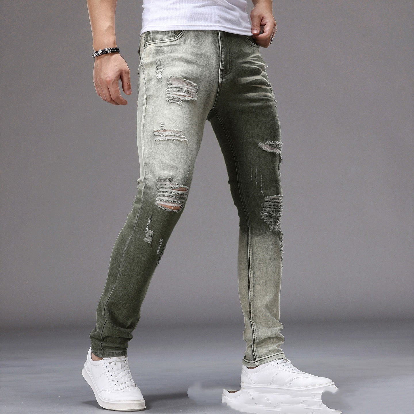 Popular Colorful Slim-fit Jeans From Europe And The US