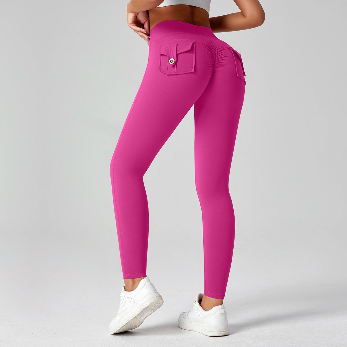 Pantalones de yoga para mujer, de cintura alta, elásticos y ajustados, que realzan los glúteos.