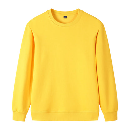 320g Straight Shoulder Pure Cotton Autumn Long Sleeve Round Neck Solid Color Sweatshirt Customized