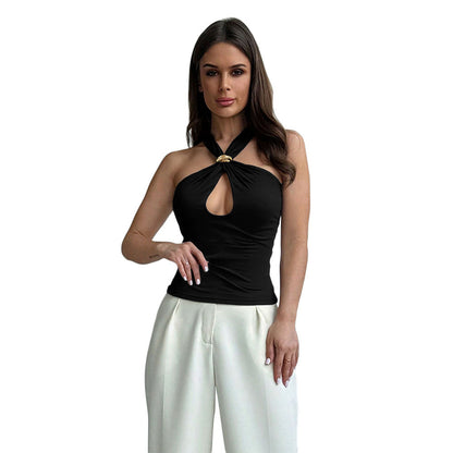 Fashion Spicy Girl Lace-up Vest For Inner Wear Or Outerwear, Beautiful Back Women's Top