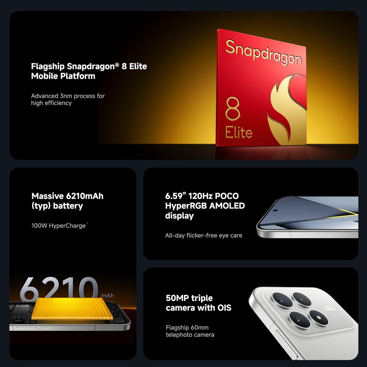 Smartphone Poco POCO F8 Pro 5G 6,9" Octa Core 12 GB RAM 512 GB Black