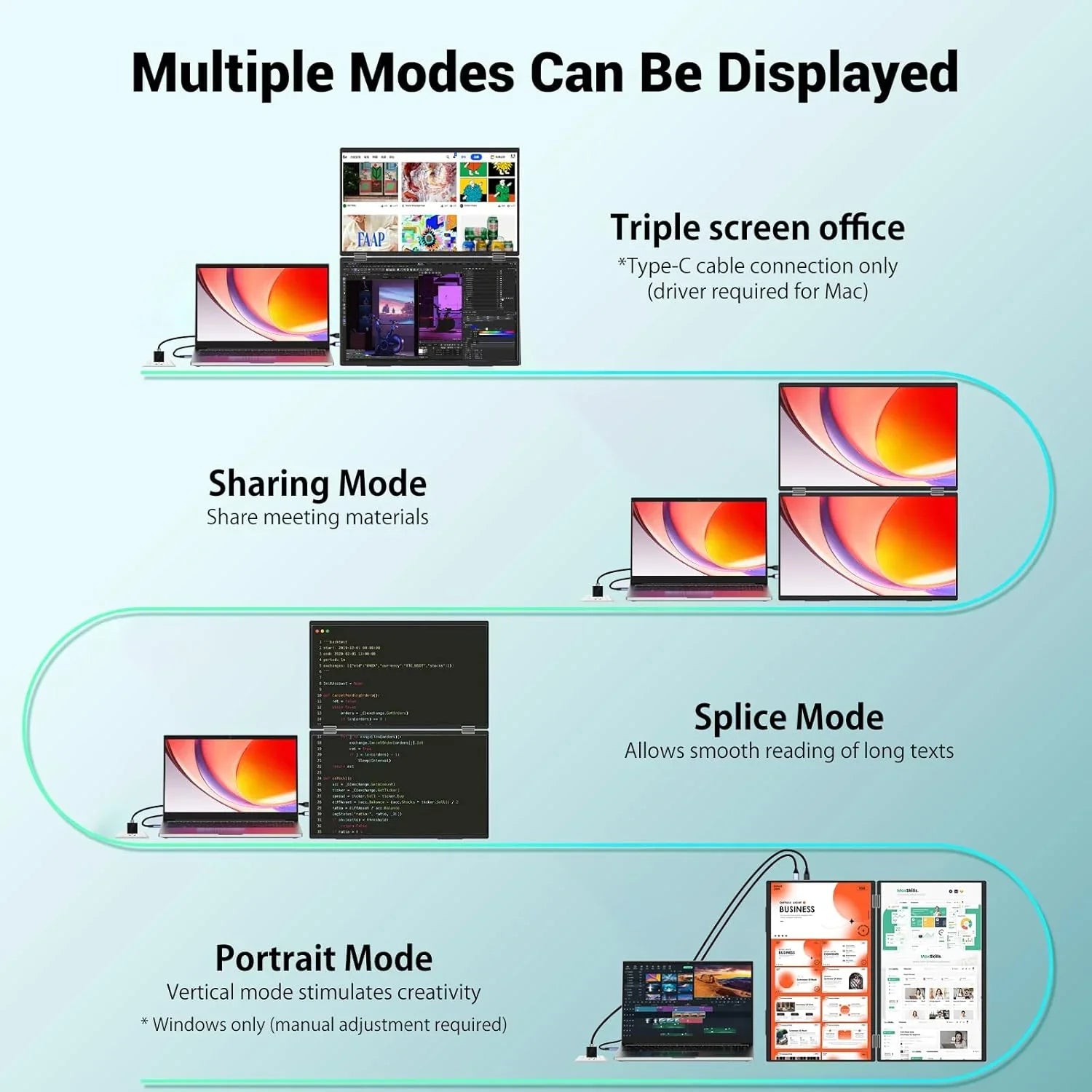 Monitor doble plegable InnoView de 18,5" - INVPM509