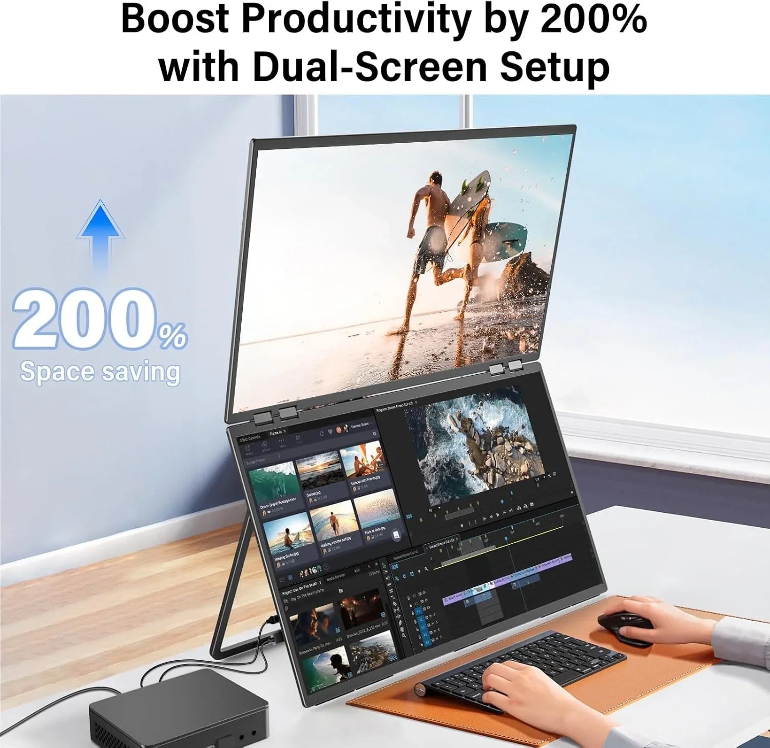 Monitor doble plegable InnoView de 23,8" - INVPM609