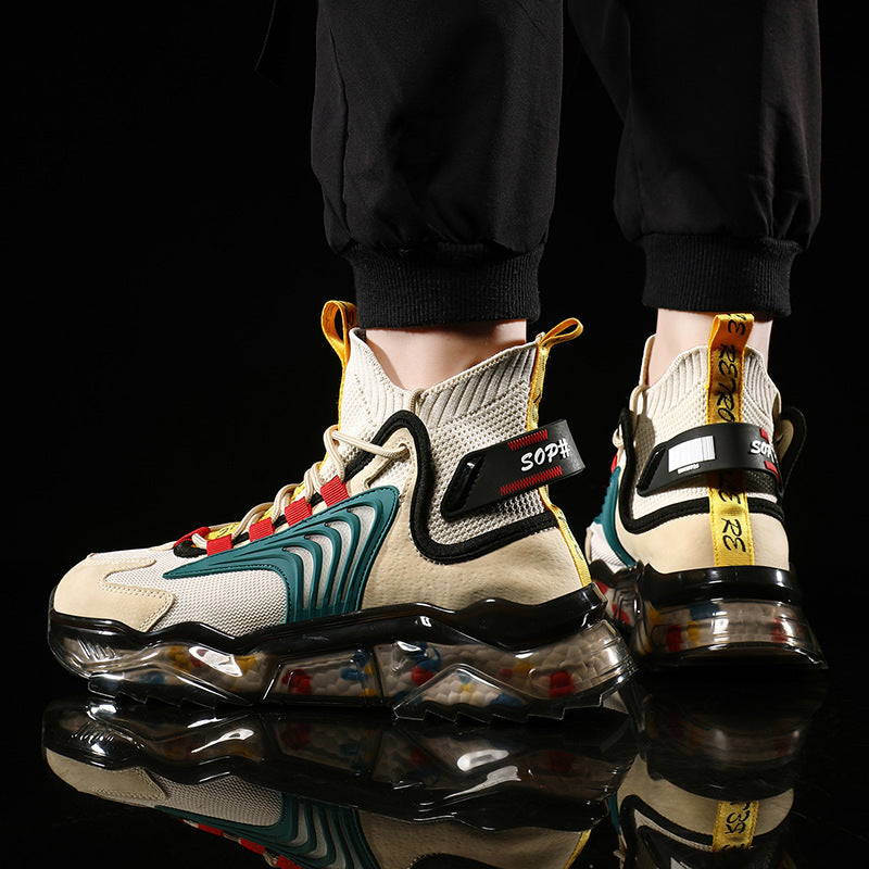 Zapatos de hombre Zapatos de caña alta Zapatos casuales transpirables de suela gruesa