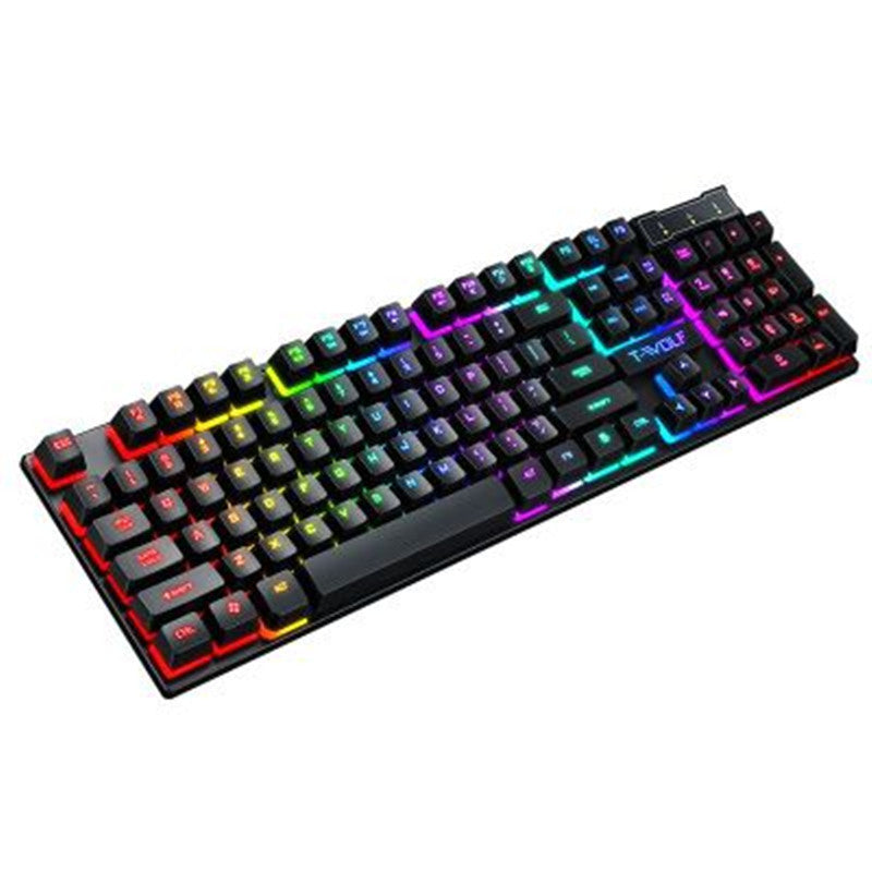 Teclado flotante con cable USB luminoso para juegos 