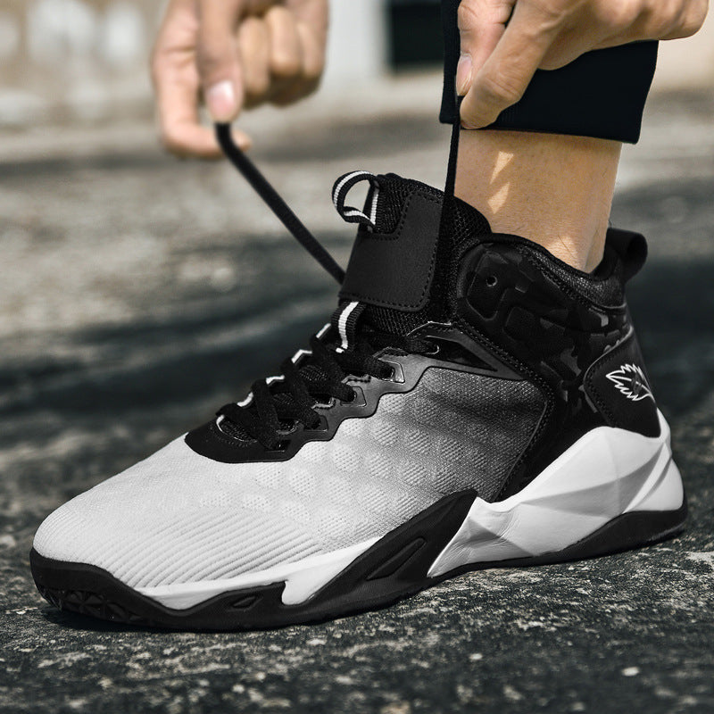 Zapatillas transpirables de malla degradada de caña media para hombre