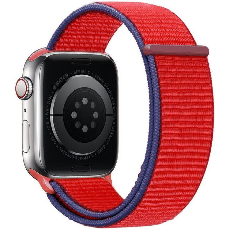 Eternico Airy Apple Watch 42mm / 44mm / 45mm - Chilly Red and Blue edge (AET-AWAY-ChReB-42)