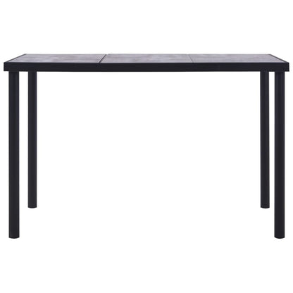 NNEVL Dining Table Black and Concrete Grey 160x80x75 cm MDF