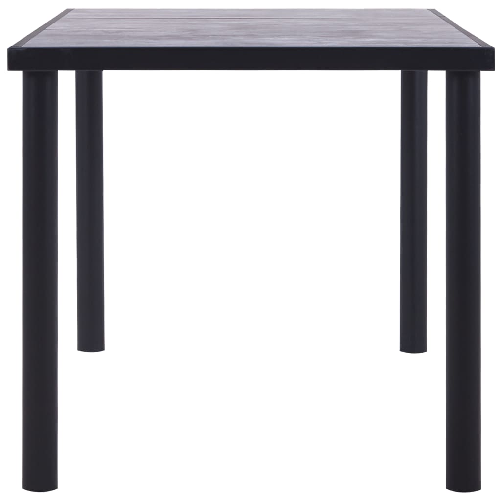 Mesa de comedor NNEVL negra y gris hormigón 160x80x75 cm MDF