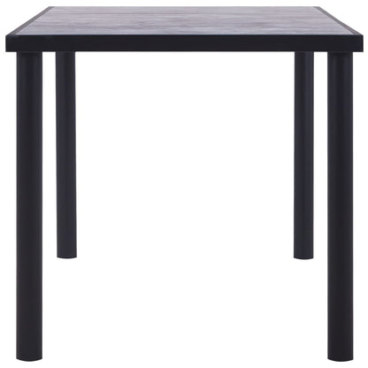 NNEVL Dining Table Black and Concrete Grey 160x80x75 cm MDF