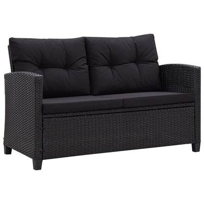NNEVL 6 Piece Garden Sofa Set with Cushions Poly Rattan Black