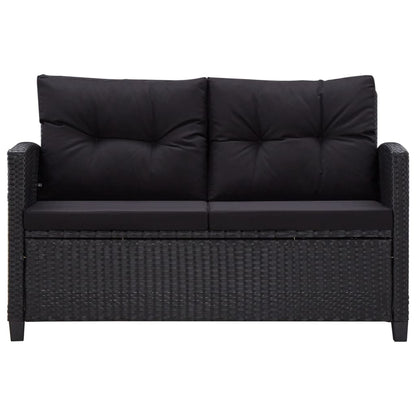 NNEVL 6 Piece Garden Sofa Set with Cushions Poly Rattan Black