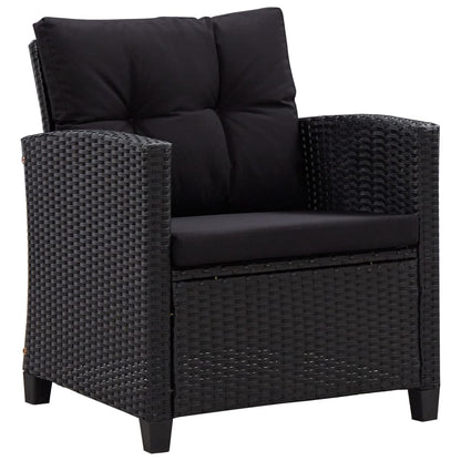 NNEVL 6 Piece Garden Sofa Set with Cushions Poly Rattan Black