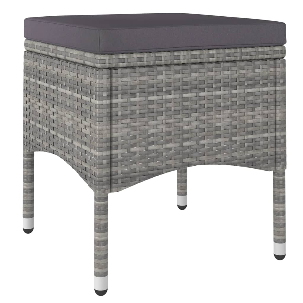 NNEVL Juego de comedor de jardín de 5 piezas de ratán sintético y vidrio templado gris