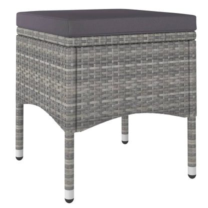 NNEVL 5 Piece Garden Dining Set Poly Rattan and Tempered Glass Grey