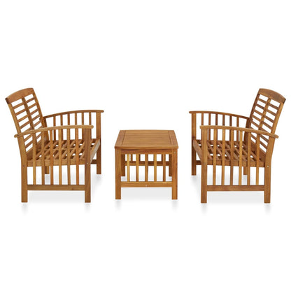 NNEVL 3 Piece Garden Lounge Set Solid Acacia Wood