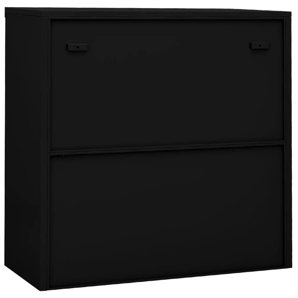 NNEVL Office Cabinet with Sliding Door Black 90x40x90 cm Steel