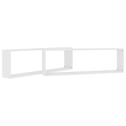 NNEVL Wall Cube Shelves 2 pcs White 100x15x30 cm Chipboard