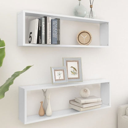NNEVL Wall Cube Shelves 2 pcs White 100x15x30 cm Chipboard