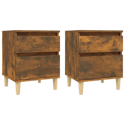 NNEVL Bedside Cabinets 2 pcs Smoked Oak 40x35x50 cm