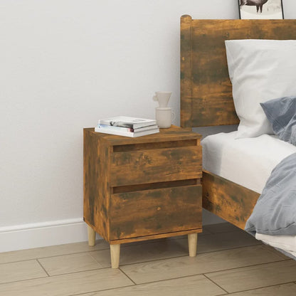 NNEVL Bedside Cabinets 2 pcs Smoked Oak 40x35x50 cm