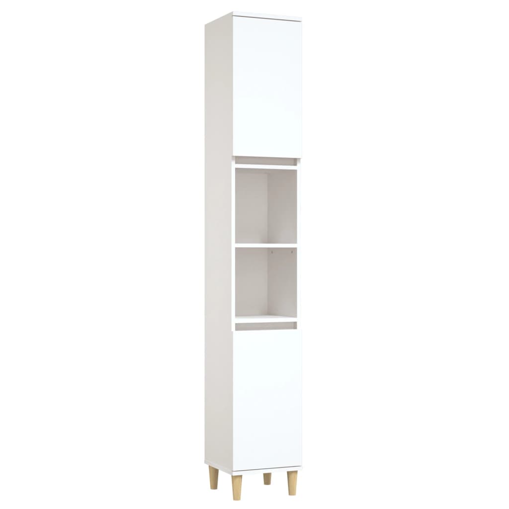Mueble de baño NNEVL blanco 30x30x190 cm madera de ingeniería