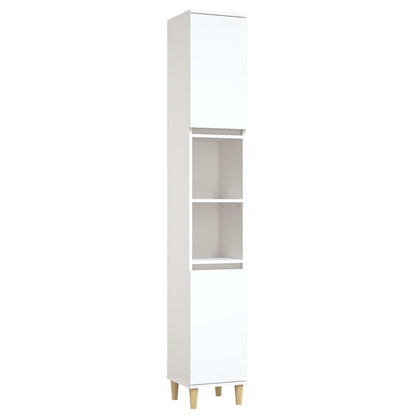 NNEVL Bathroom Cabinet White 30x30x190 cm Engineered Wood