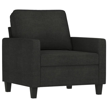 NNEVL 4 Piece Sofa Set with Cushions Black Fabric