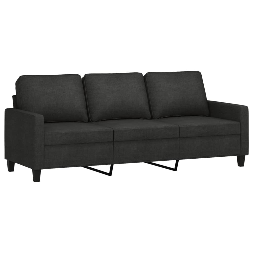 NNEVL 4 Piece Sofa Set with Cushions Black Fabric