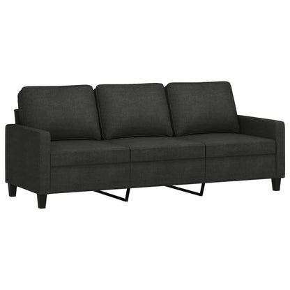NNEVL 4 Piece Sofa Set with Cushions Black Fabric