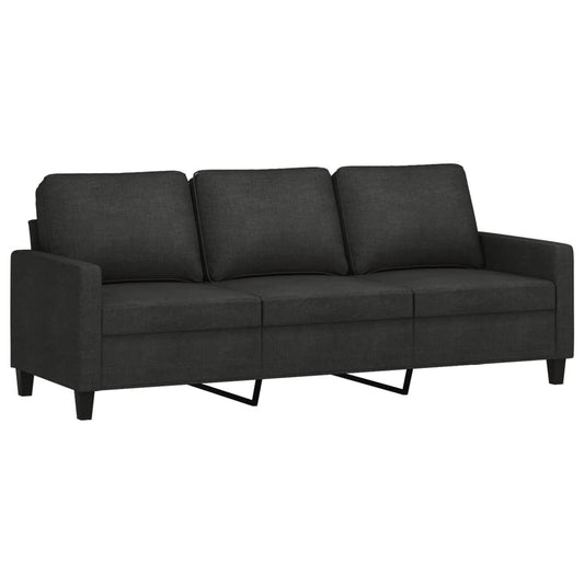 NNEVL 4 Piece Sofa Set with Cushions Black Fabric