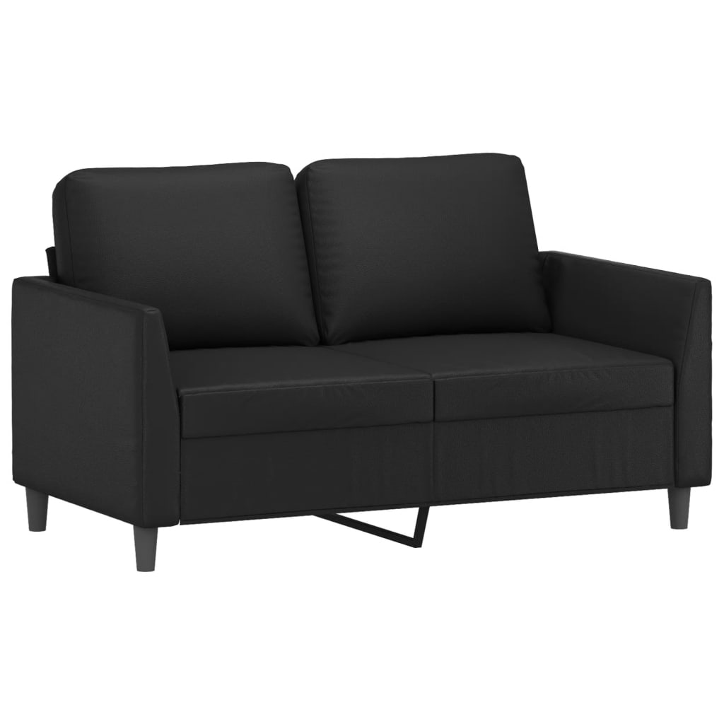 NNEVL 4 Piece Sofa Set with Cushions Black Faux Leather
