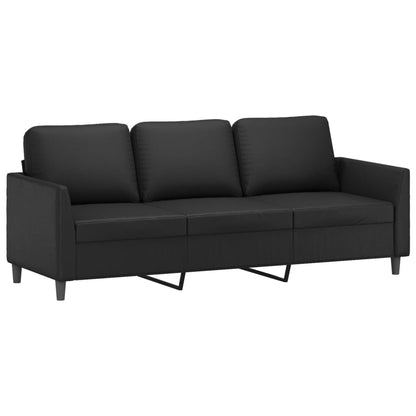 NNEVL 4 Piece Sofa Set with Cushions Black Faux Leather