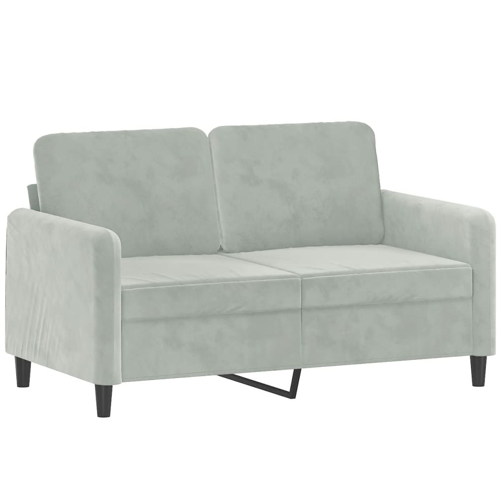 NNEVL 2 Piece Sofa Set Light Grey Velvet