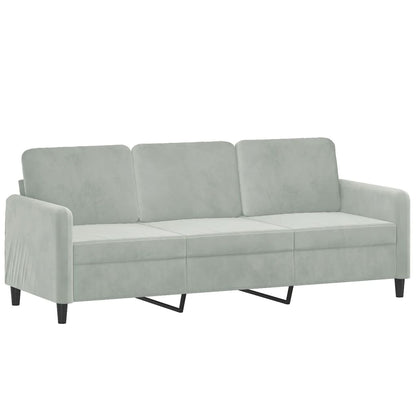 NNEVL 2 Piece Sofa Set Light Grey Velvet
