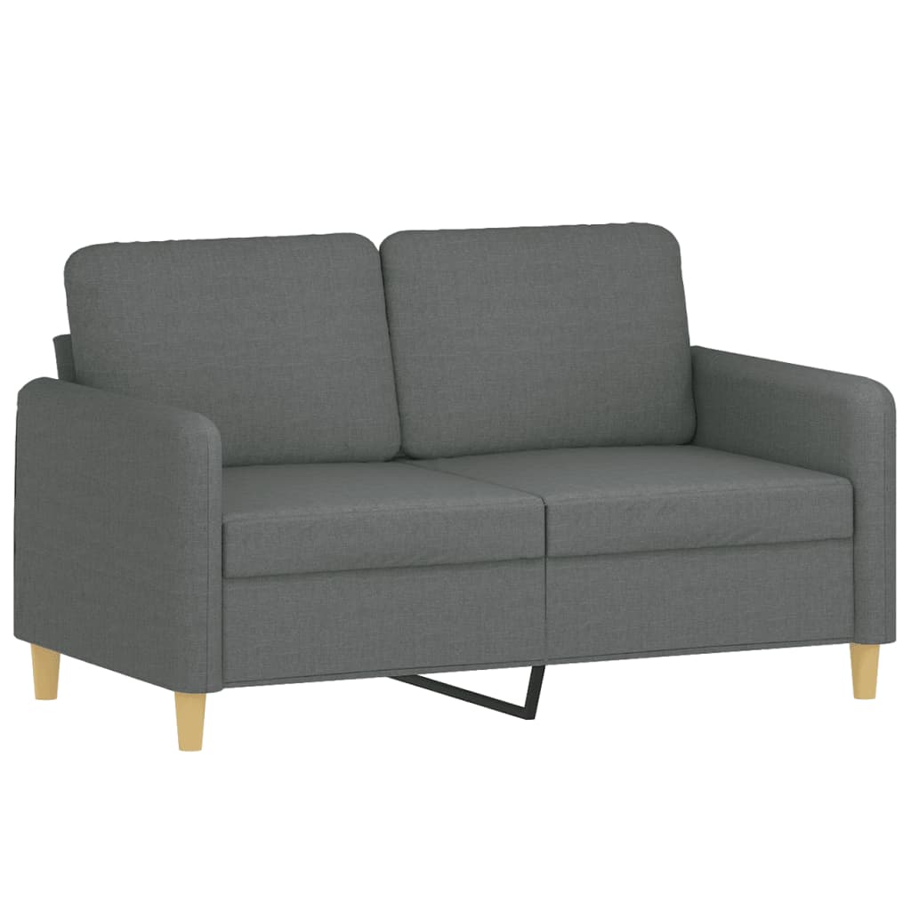 NNEVL 2 Piece Sofa Set with Cushions Dark Grey Fabric